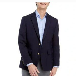Lands’ End Boy’s Navy Blue Wool Blend Blazer Size